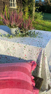 Pink & Green Splatter Print Tablecloth